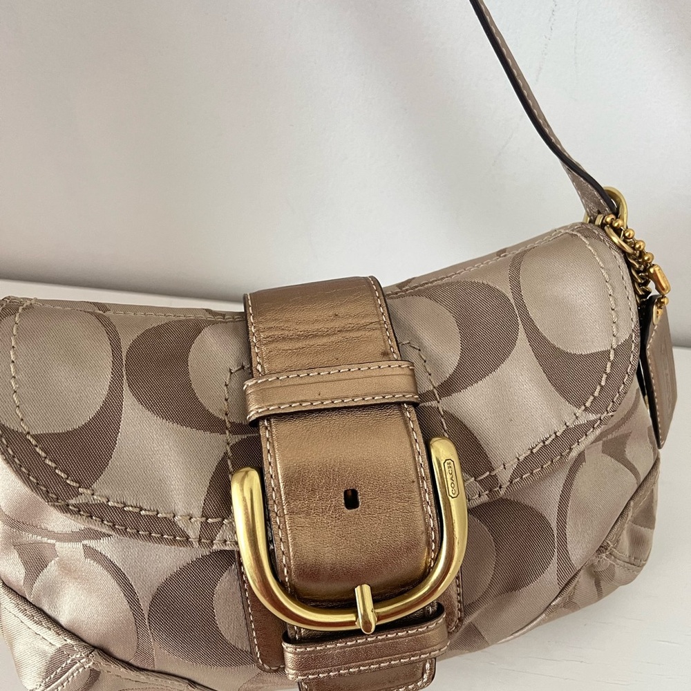 Coach Beige and Brown Shoulder Bag - Picture 6 of 11